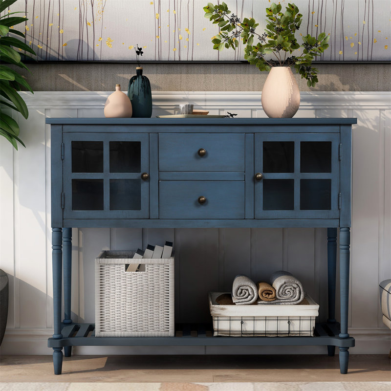 Blue accent console sales